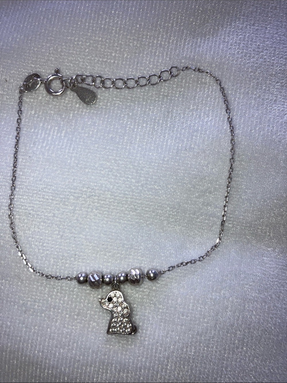Sterling Silver Puppy Poodle Charm Bracelet - Picture 4 of 8